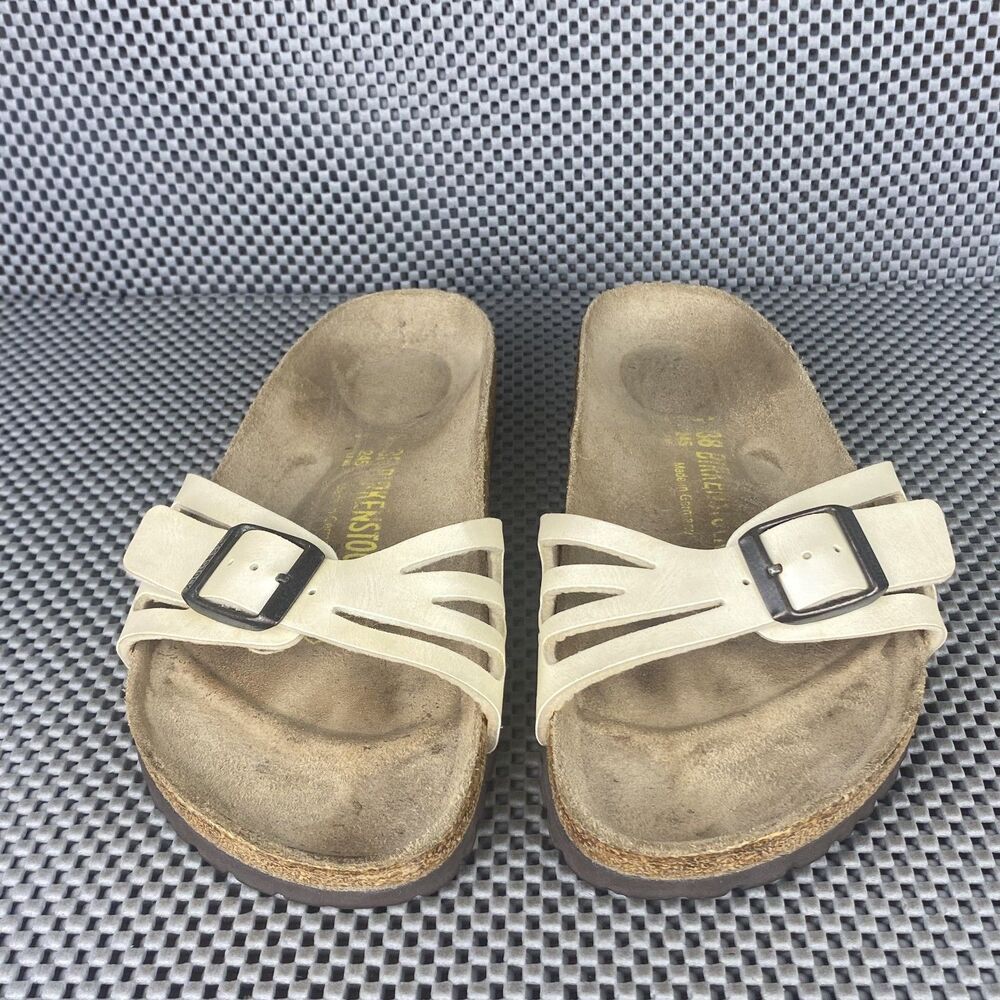Birkenstock Molina Sandals Womens 38 L7 Cream Slide on Open Toe Made in Germany